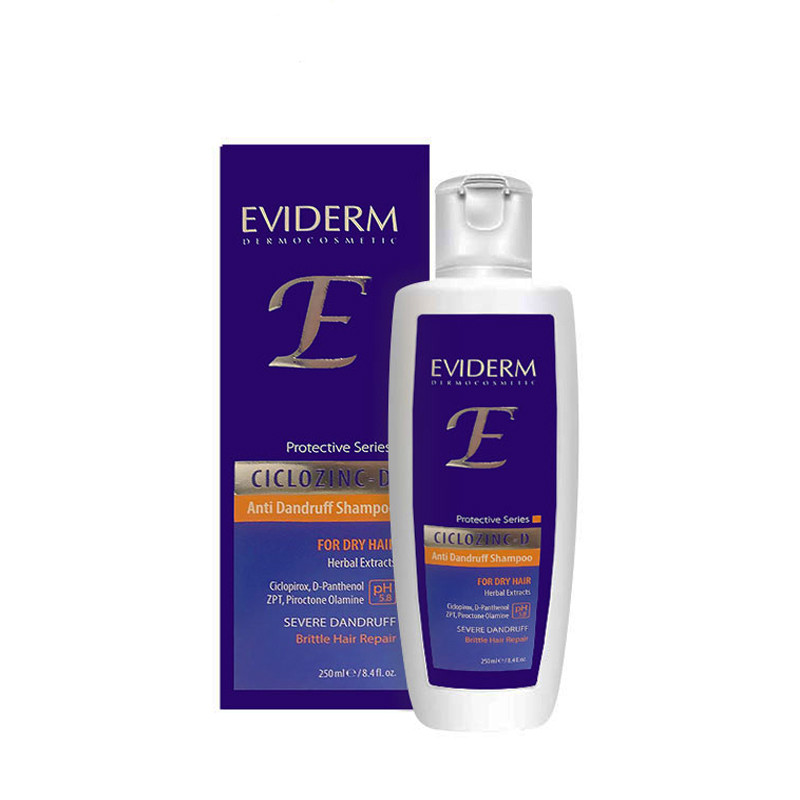شامپو ضد شوره سیکلوزینک - دی اویدرم مناسب موهای خشک Eviderm Ciclozinc- D