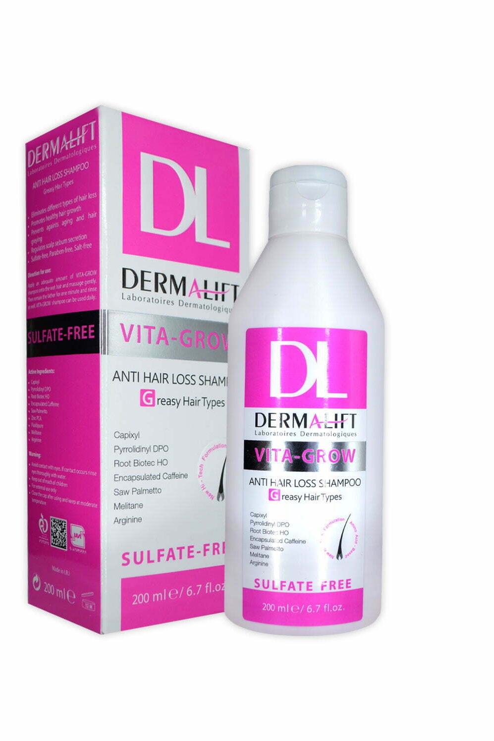 شامپو ضد ریزش و تقویت کننده موهای چرب  ویتا-گرو درمالیفت Dermalift Vita-Grow